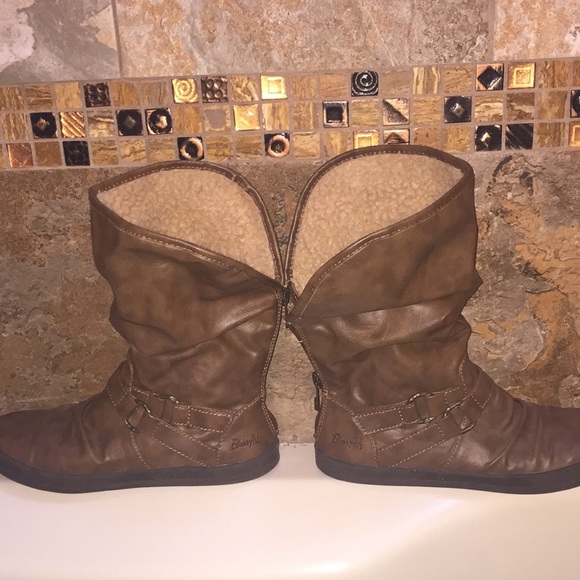 Blowfish Shoes - Blowfish Brown Boots Size 8.5 with faux fur